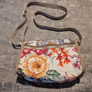 Lesportsac Floral Crossbody Bag with Tan Strap